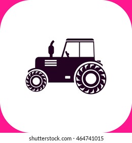 Tractor vector icon on white background.