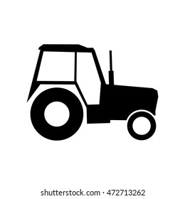 Tractor vector icon. Pictogram tractor, side view