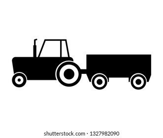 Tractor vector icon representing agricultural machinery and farming equipment