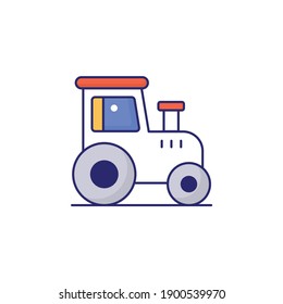 Ilustración de estilo de icono del vector del tractor. Archivo EPS 10
