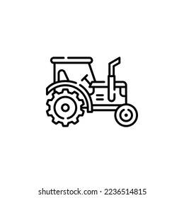 icono del vector tractor. estilo de contorno de icono de transporte. uso perfecto para logotipo, presentación, sitio web y más. estilo de línea de diseño de iconos simple