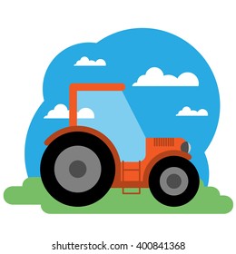 Tractor. Vector illustration. Grouped for easy editing.