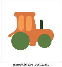 Tractor. Vector illustration isolated on white background.