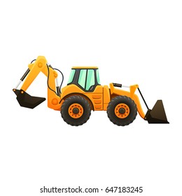 Tractor vector illustration isolated on white background. Construction equipment.