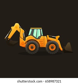 Tractor vector illustration isolated on white background. Construction equipment.