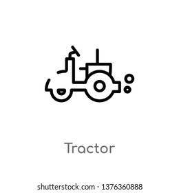 tractor vector line icon. Simple element illustration. tractor outline icon from farming concept. Can be used for web and mobile