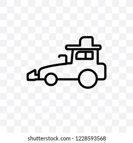 Tractor vector linear icon isolated on transparent background, Tractor transparency concept can be used for web and mobile