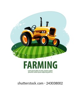 tractor vector logo design template. harvest or farm icon.