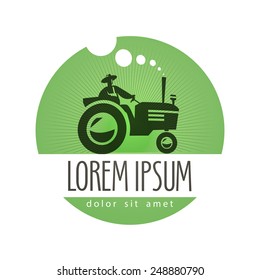 tractor vector logo design template. farm or natural product icon.