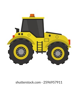 Tractor in vector on white background