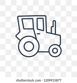 Tractor vector outline icon isolated on transparent background, high quality linear Tractor transparency concept can be used web and mobile