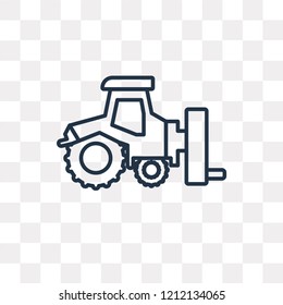 Tractor vector outline icon isolated on transparent background, high quality linear Tractor transparency concept can be used web and mobile