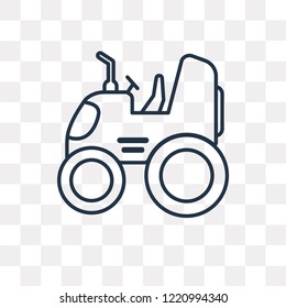 Tractor vector outline icon isolated on transparent background, high quality linear Tractor transparency concept can be used web and mobile