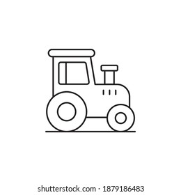 Ilustración de estilo de icono de contorno del vector del tractor. Archivo EPS 10 