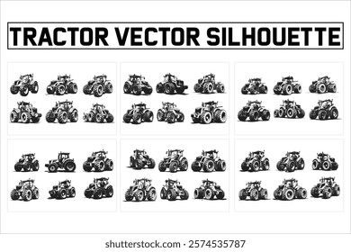 Tractor Vector Silhouette Collection Art