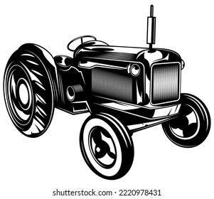 tractor vector, silhouette vector, isolated illustration abstract pattern on white background