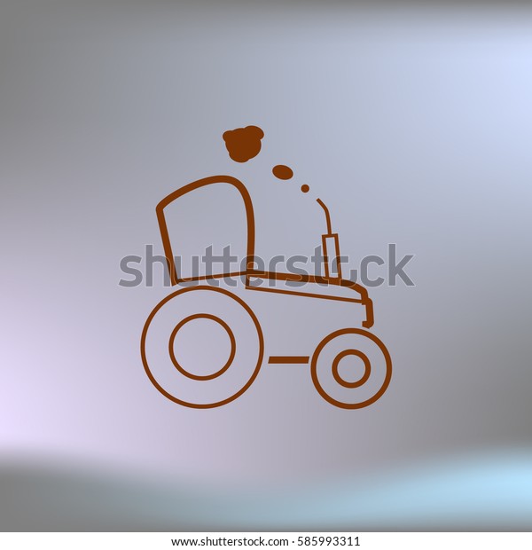 Tractor vector sketch icon isolated.\
Hand drawn tractor icon. Sketch icon for website or\
app