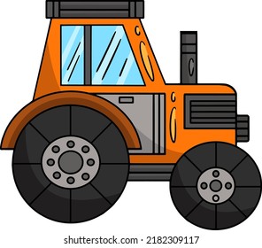 Tractor Vehicle Cartoon Colored Clipart Stock Vector (Royalty Free ...