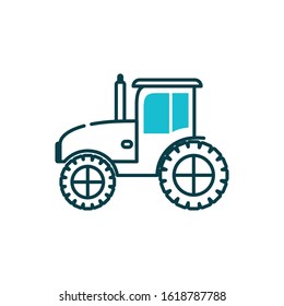 Tractor vehicle design, Machine tool instrument farm lifestyle agriculture harvest rural and farming theme Vector illustration
