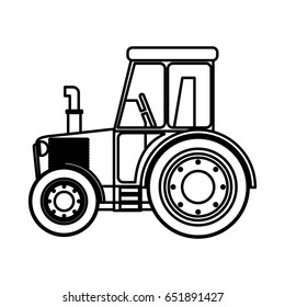 Tractor vehicle icon. Machine tool instrument farm and agriculture theme. Isolated design. Vector illustration
