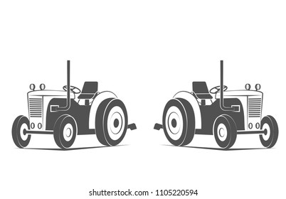 Tractor vintage farmer logo elements design