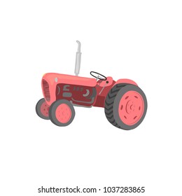 The tractor is vintage. Without background. Isolated