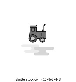 Tractor  Web Icon. Flat Line Filled Gray Icon Vector