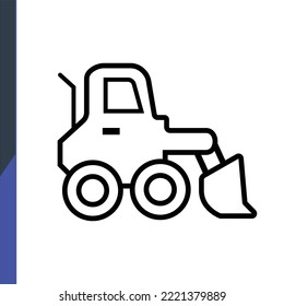 tractor, web icon, isolated icon on white background, construction, repair, construction tools