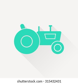 Tractor web icon, vector illustration