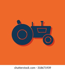Tractor web icon, vector illustration