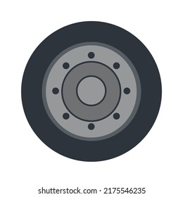 Tractor Wheel Icon. Vector Illustration