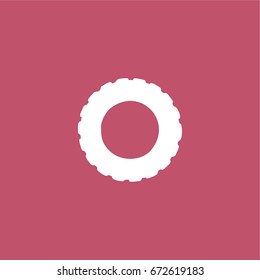 tractor wheel icon. vector sign symbol on white background