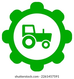 Tractor and wheel on white