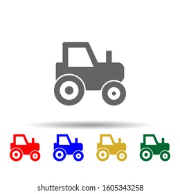 Tractor, wheels multi color style icon. Simple glyph, flat vector of transport icons for ui and ux, website or mobile application