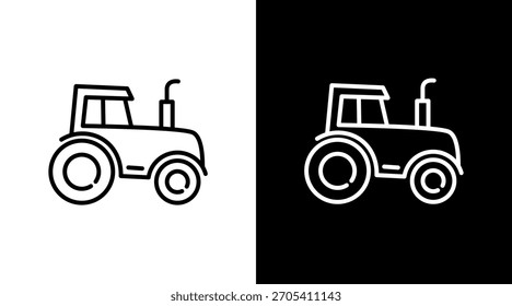 Diseño de conjunto de iconos blancos de tractor
