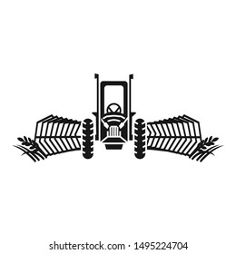 Tractor working harvester icon. Simple illustration of tractor working harvester vector icon for web design isolated on white background
