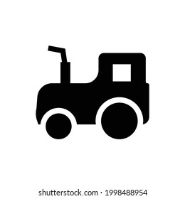 Tractor, working machine vector icon, isolated on white background
