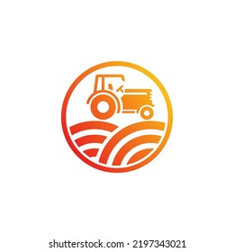 Traktoren für das Vektorsymbol von Landwirten-Logo