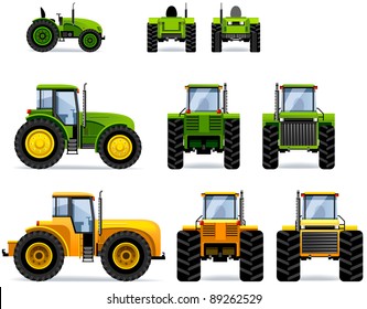 tractor with a bucket behind vector illustration 488763 Vector Art at  Vecteezy