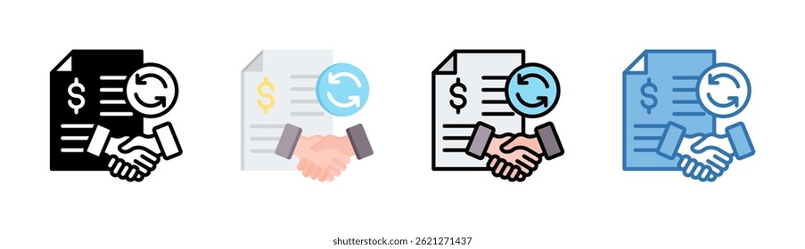 Elemento de icono de Acuerdo comercial para diseño