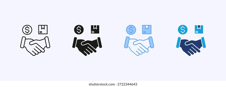 Ícone de Contrato Comercial - Estilo Múltiplo