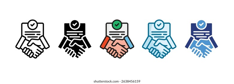 Trade Agreement Icon Set Multiple Style Collection