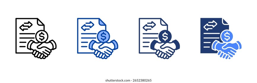 ícone do Contrato Comercial definir coleção de vários estilos