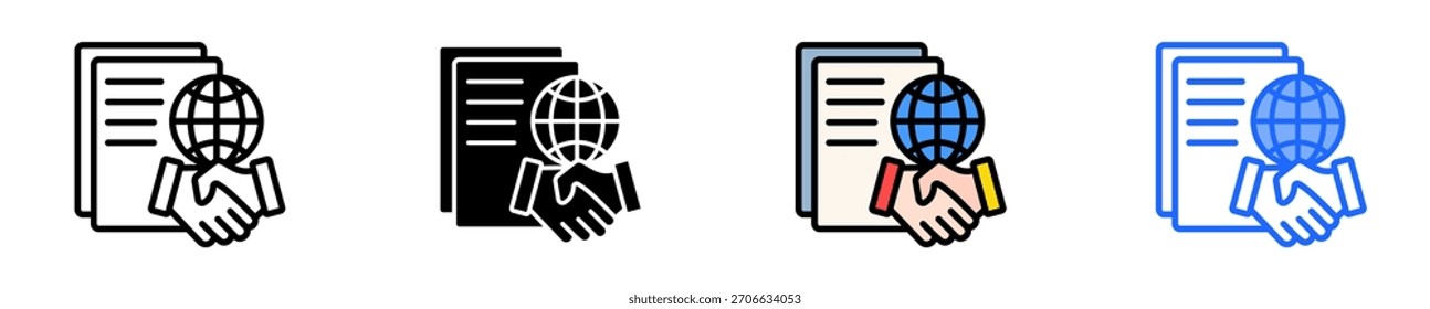 Trade Agreement Icon Set Multiple Style Collection