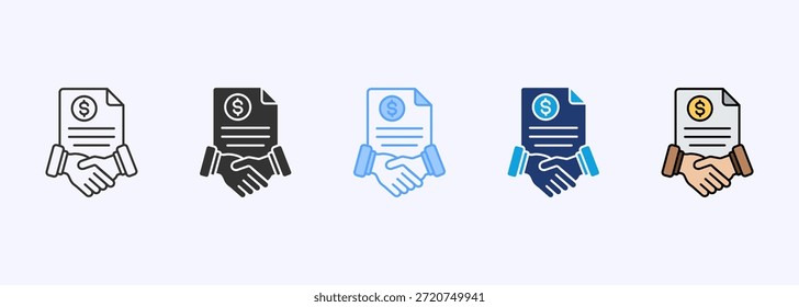 Trade Agreement Icon Set Multistyle Various Collection Element For Design