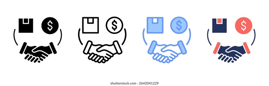 Trade Agreement icon sheet multiple style collection
