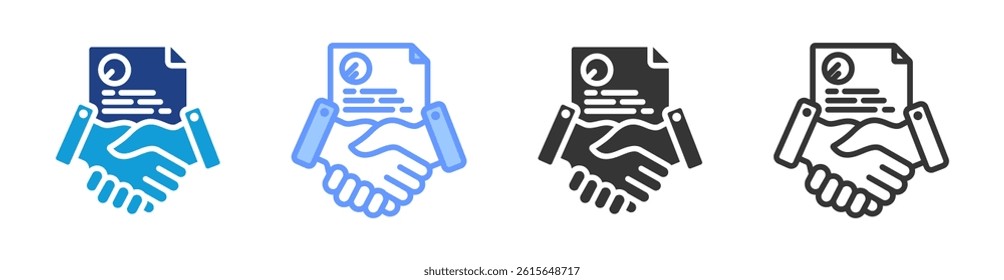 Trade Agreements icon set multiple style collection