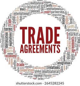 Trade Agreements word cloud conceptual design isolated on white background.