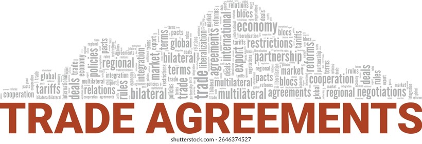 Trade Agreements word cloud conceptual design isolated on white background.
