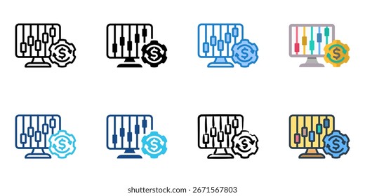 Trade Automation icon set multiple style collection 
